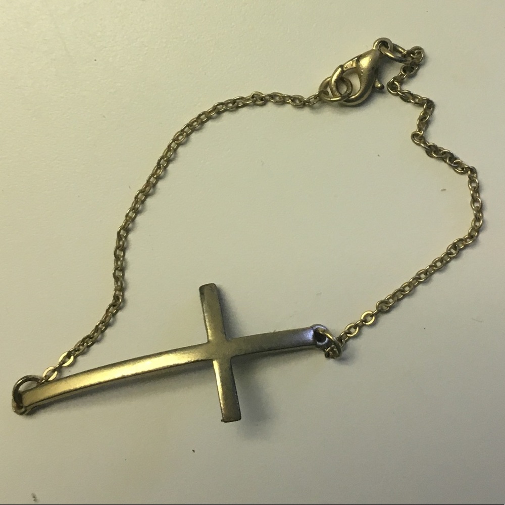 Gold plated cross bracelet